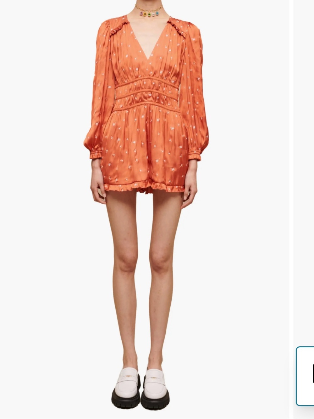 Maje Lane Long Sleeve Satin Romper